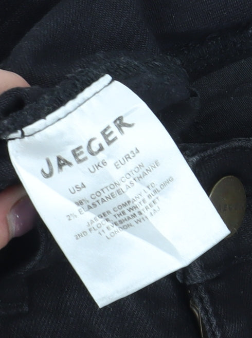 Brand and care label for Jaeger Women's Black Skinny Jeans, size 6