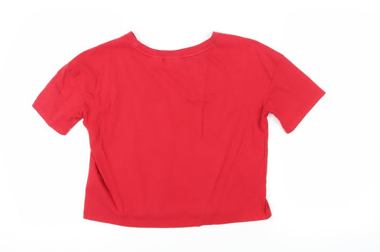 Fila Women's Red Cropped T-Shirt, Size M, Casual Sportswear