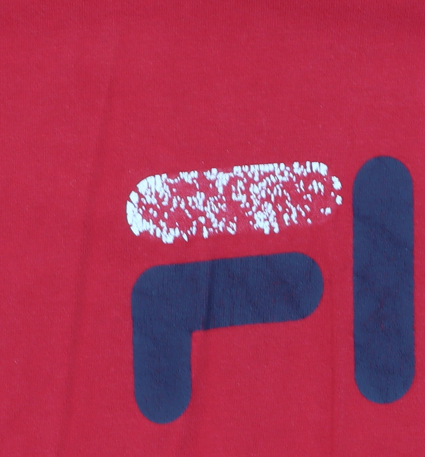 Fila Women's Red Cropped T-Shirt, Size M, Casual Sportswear