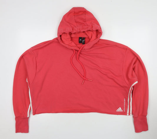 Additional front view of Adidas Women's Red Pullover Hoodie - L - Casual Comfort