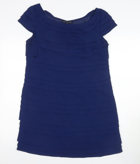 Additional front view of French Connection Women's Blue Short Sheath Dress, size 8