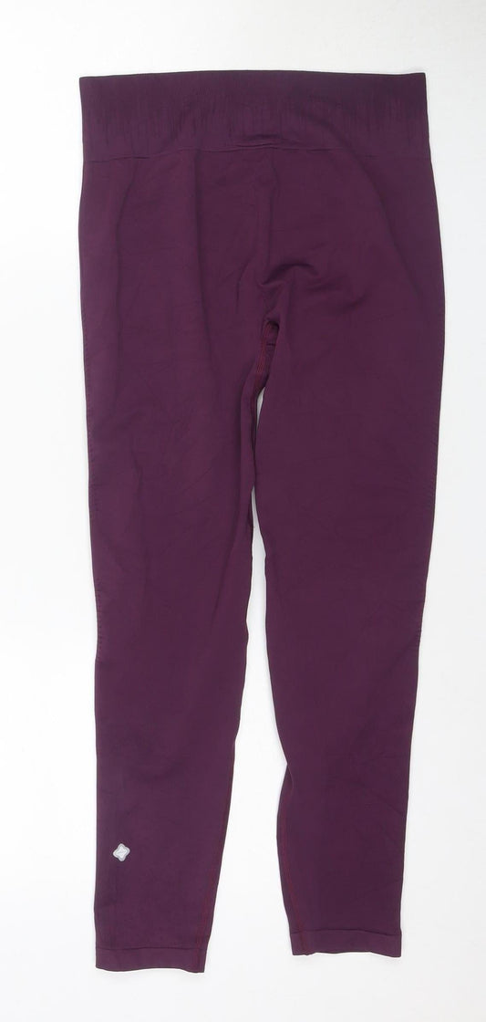 Decathlon Women's Purple Gym Leggings L Elastic Waist