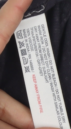 Fat Face Women's Black Floral Pleated Midi Skirt Size 8