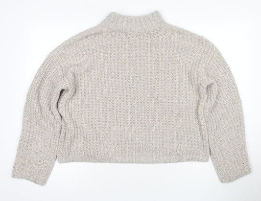 Womens UK Size L Pieces Grey Pullover Jumper