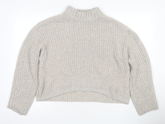 Womens UK Size L Pieces Grey Pullover Jumper