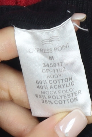 Cypress Point Men's Black Argyle Golf Polo Shirt