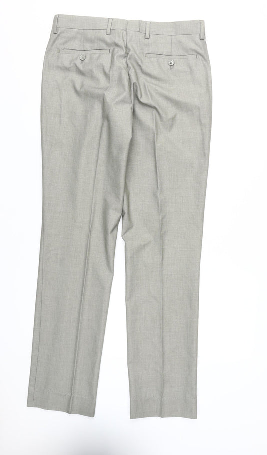 Dan John Men's Grey Dress Pants - Size L, Regular Fit