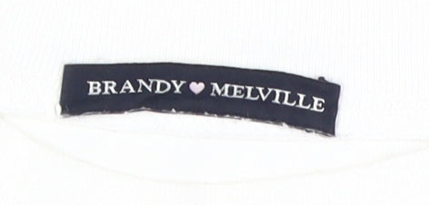 Womens UK Size One Size Brandy Melville White T-Shirt