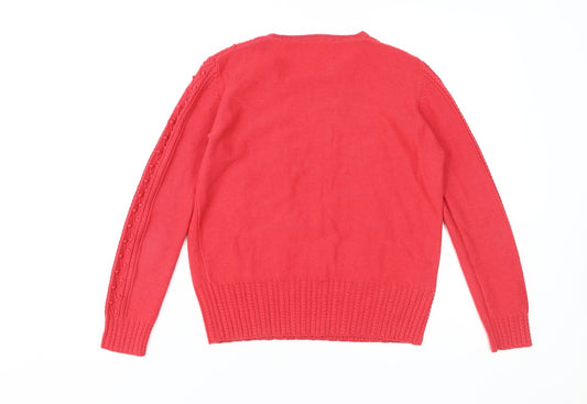 Country Casuals Women's Red Cable Knit Pullover Jumper S