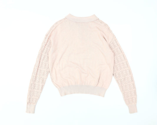 Womens UK Size 10 ANNE WEYBURN Beige Cardigan Jumper