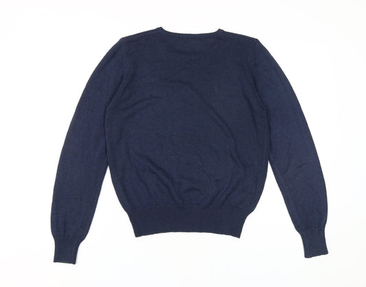 Country Casuals Women's Blue Knit Polka Dot Jumper S