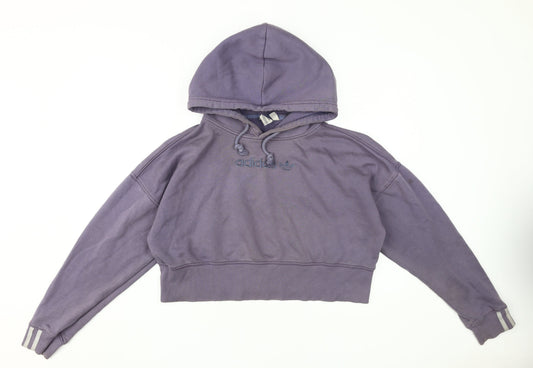 Additional front view of Adidas Women's Purple Pullover Hoodie, size 10