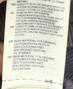 Brand and care label for Adidas Women's Purple Pullover Hoodie, size 10