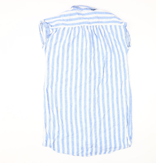 Old Navy Women's Blue Striped Shirt Dress L