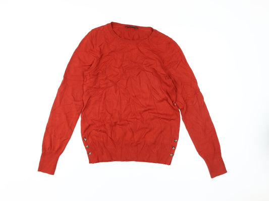 Womens UK Size S Ann Taylor Red Pullover Jumper