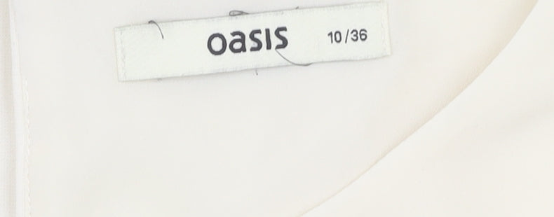 Womens UK Size 10 Oasis Ivory Basic Blouse