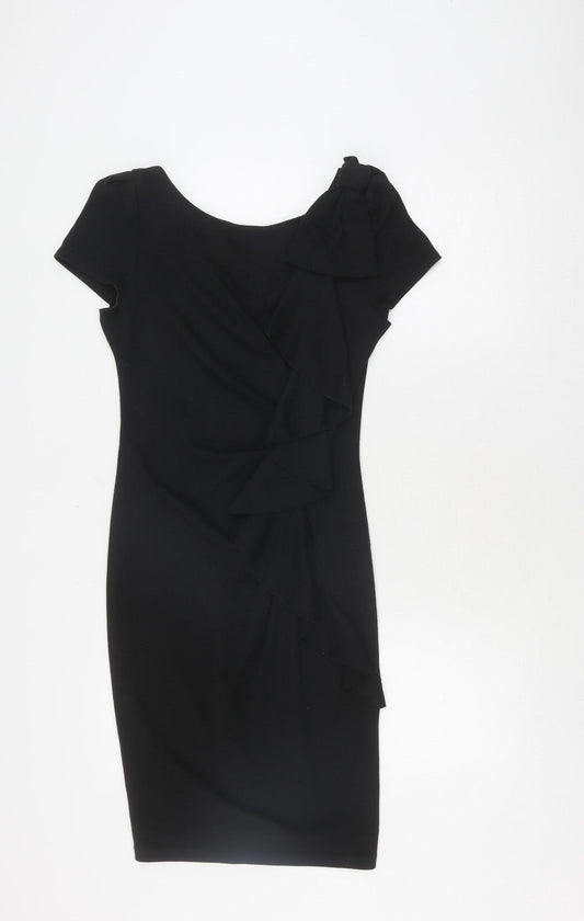 Additional front view of Red Herring Women's Black Sheath Dress, size 8, Party