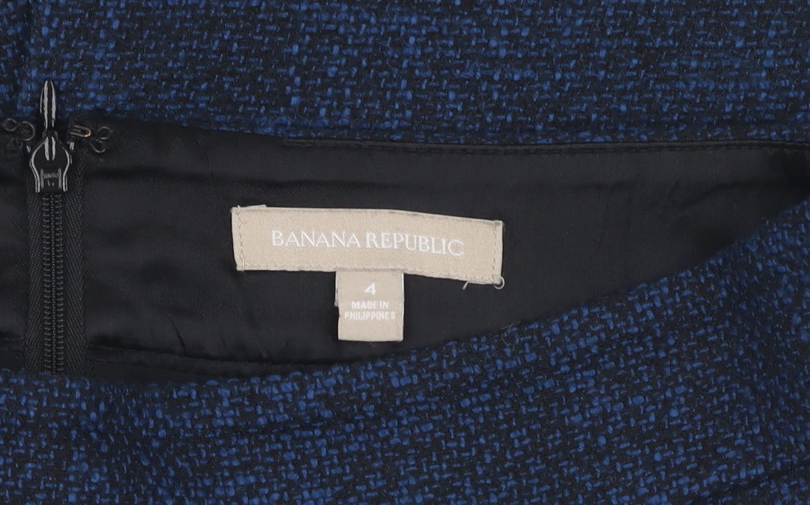 Banana Republic Women's Blue Pencil Skirt, Size 6, Zip Closure