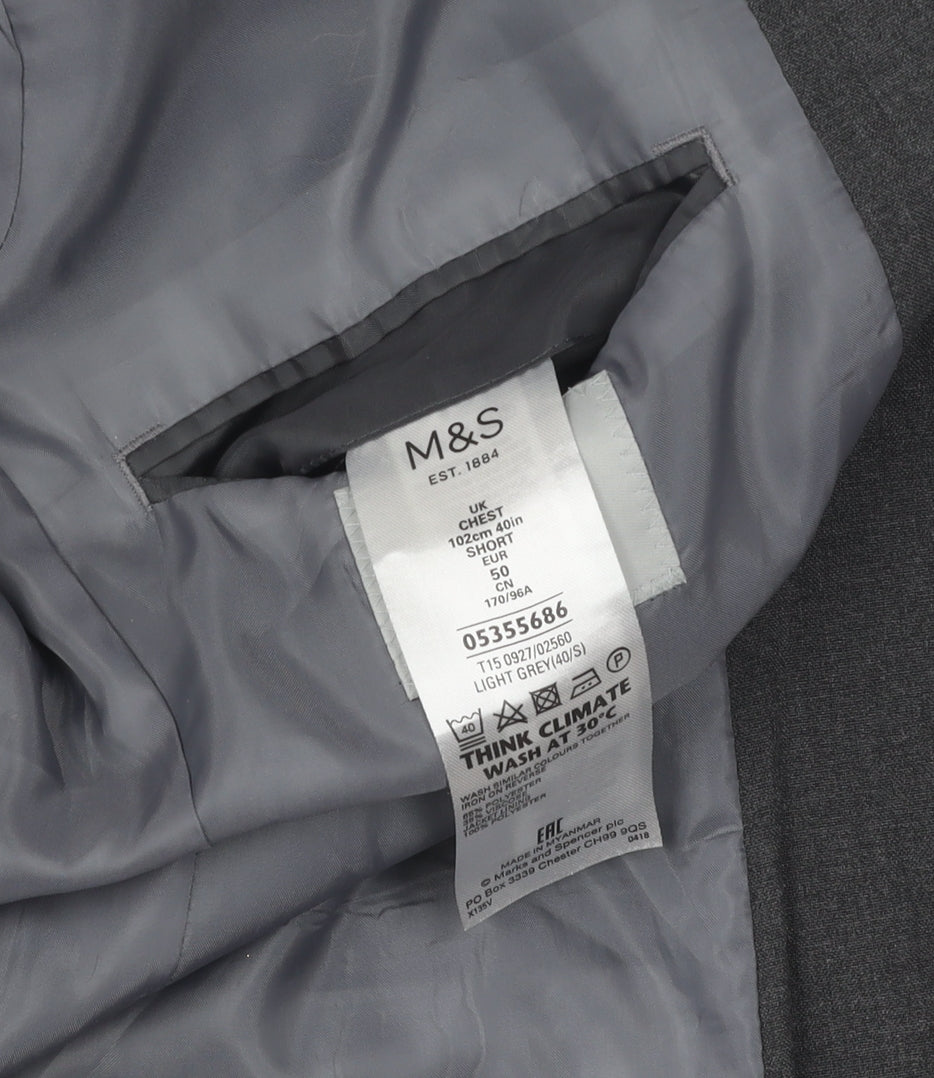 Mens UK Size 40 Marks and Spencer Regular Grey Suit Jacket
