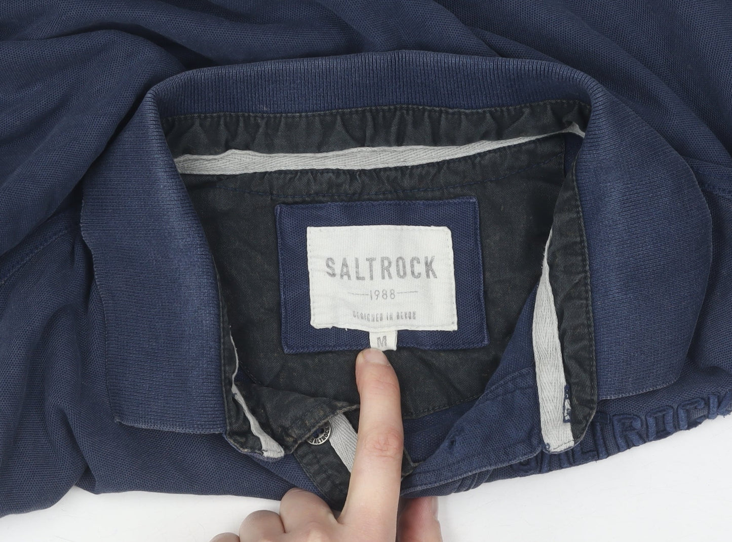 Saltrock Men's Blue Polo M - Casual Short Sleeve Cotton