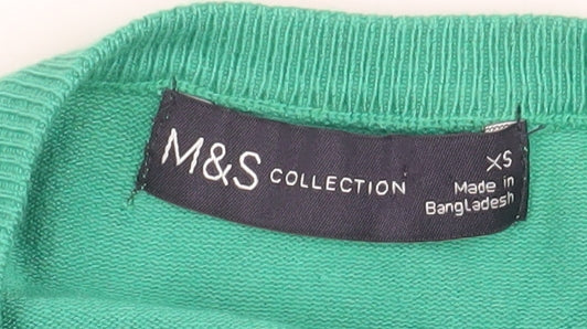 Womens UK Size XS Marks and Spencer Green Pullover Jumper