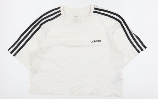 Womens UK Size XS adidas White Gym & Training Running & Jogging T-Shirt