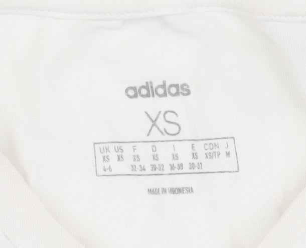 Brand and care label for adidas Women's White XS Jersey T-Shirt