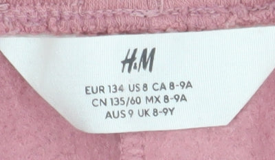Brand and care label for H&M Teens Pink Jogger Trousers -, size 8, Cotton Blend