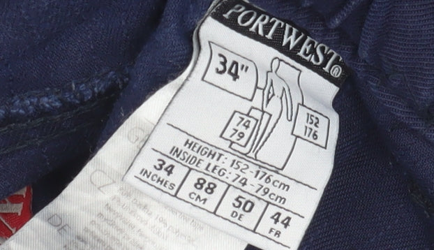 Fortwest Men's Blue Cargo Jeans - Size 34, Medium Wash