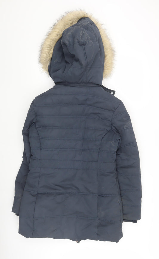Womens UK Size 8 Weird Fish Blue Puffer Jacket