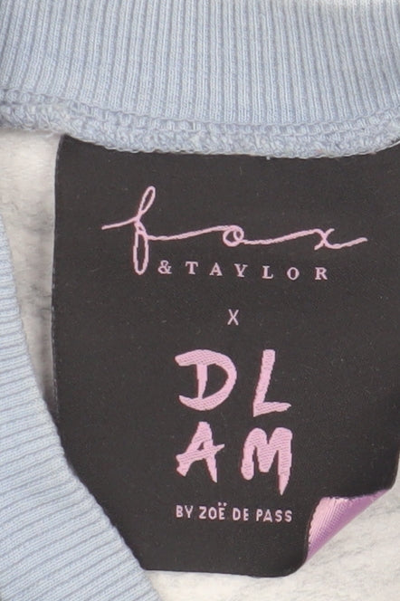 Fox & Taylor Women's Blue Animal Print Pullover Sweatshirt