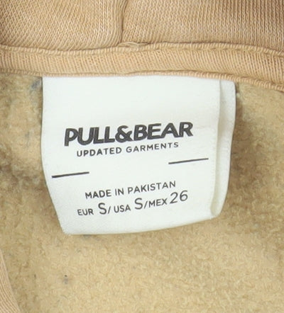 Mens UK Size S Pull & Bear Beige Pullover Hoodie