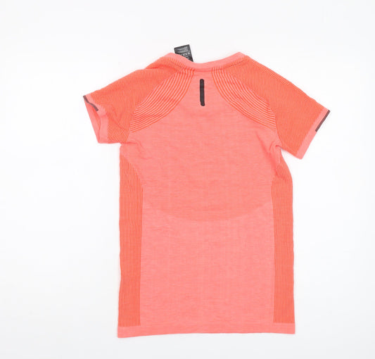 Adidas Women Orange Athletic T-Shirt S, New