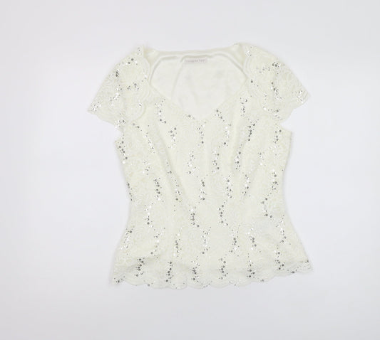 Womens UK Size 10 Jacques Vert Ivory Blouse