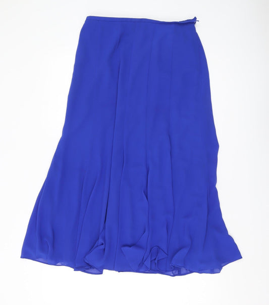 Jacques Vert Women's Blue A-Line Midi Skirt, Size 10, Lined, Formal