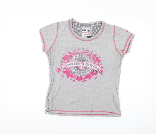 Womens UK Size 14 Lee Cooper Grey Basic T-Shirt