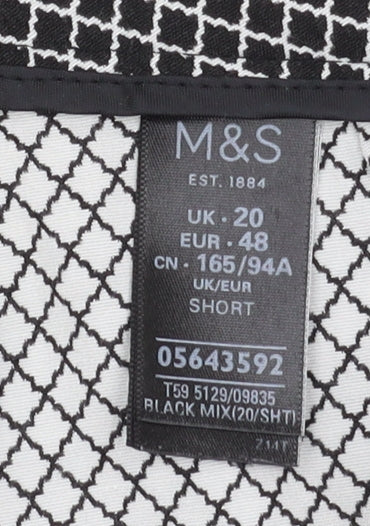 Womens UK Size 20 Marks and Spencer Black Trousers