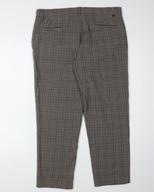 Farah Men's Multicoloured Check Slim Chino Trousers 34