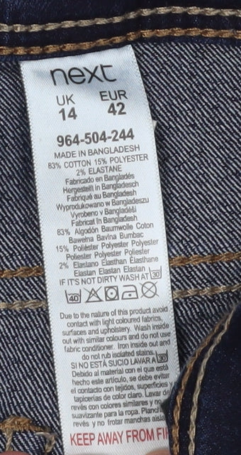 Next Women's Blue Skinny Belted Jeans Size 14