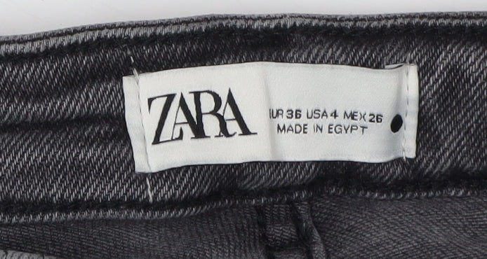 Zara Women's Grey Skinny Distressed Denim Jeans Size 8