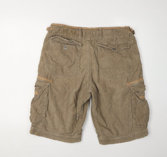 White Stuff Men's Brown Cargo Shorts 2XL Corduroy