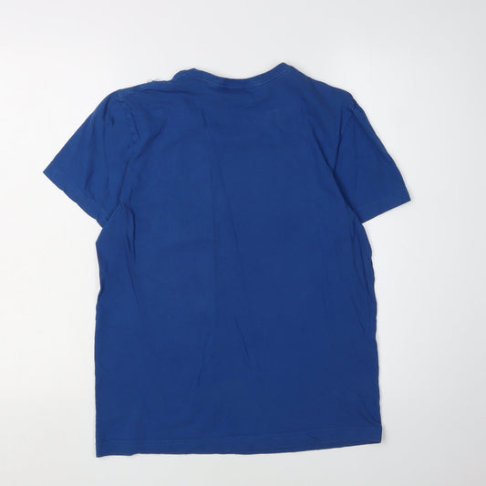 Adidas Men's Blue Graphic Print T-Shirt Size S
