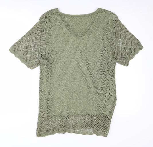 Womens UK Size XL Viyella Green Pullover Jumper
