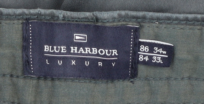 Marks and Spencer Men's Green Chino Trousers 34 Waist