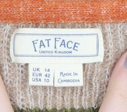 Fat Face Women's Multicoloured Striped Cardigan 14
