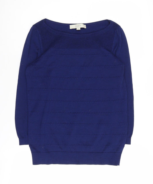 Womens UK Size S LOFT Blue Pullover Jumper