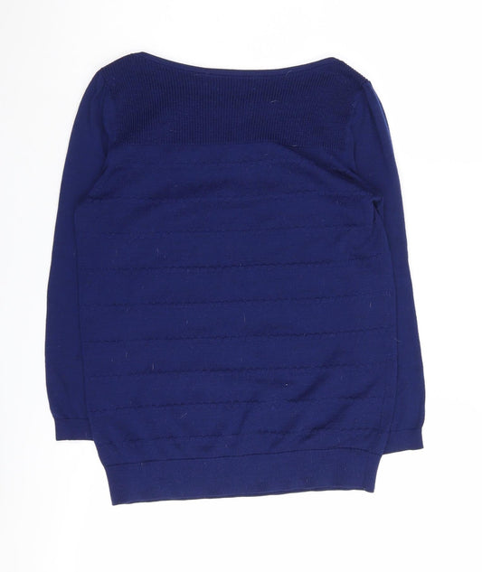 Loft Women's Blue Boat Neck Knit Pullover Jumper, S