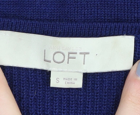 Loft Women's Blue Boat Neck Knit Pullover Jumper, S