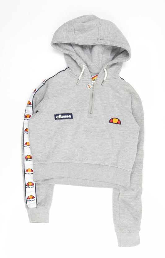 Additional front view of Ellesse Women's Grey Hoodie, size 6, with Logo Accents