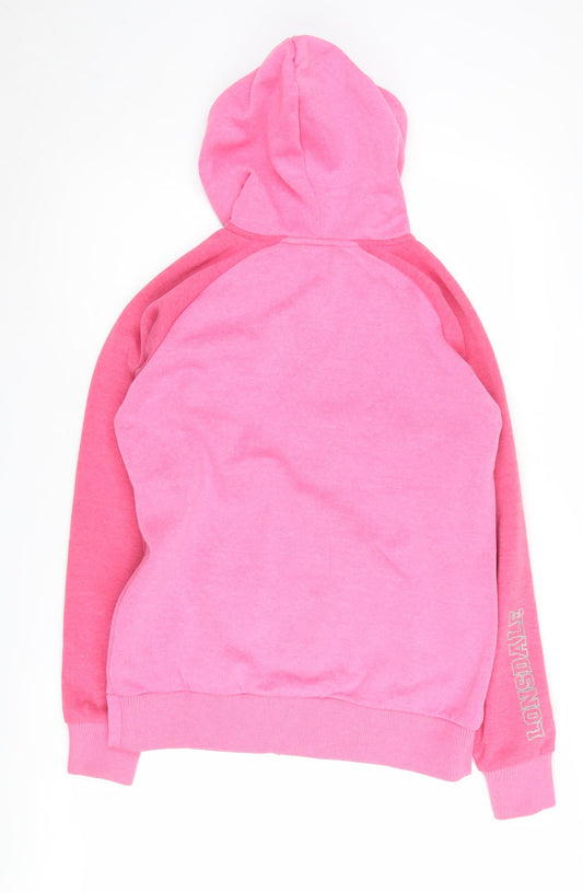 Lonsdale Women's Pink Hooded Full Zip Hoodie Size 12